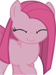 Size: 2134x2819 | Tagged: safe, artist:99xua, pinkie pie, earth pony, pony, c:, cute, cuteamena, eyes closed, happy, high res, pinkamena diane pie, raised hoof, simple background, smiling, solo, transparent background, vector