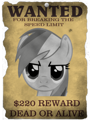 Size: 1026x1388 | Tagged: safe, artist:datbrass, rainbow dash, pegasus, pony, bust, female, frown, glare, mare, portrait, solo, wanted poster