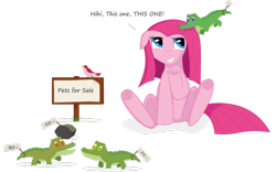 Size: 900x563 | Tagged: safe, artist:neroq, gummy, pinkie pie, earth pony, pony, female, mare, pink coat, pink mane, pinkamena diane pie