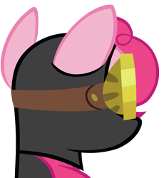 Size: 3000x3254 | Tagged: safe, artist:m99moron, pinkie pie, pony, the crystal empire, spoiler:s03, catsuit, facing away, female, goggles, high res, mare, pinkie spy, simple background, solo, transparent background, vector