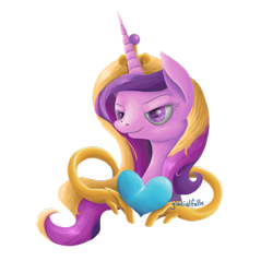 Size: 900x900 | Tagged: safe, artist:glacialfalls, princess cadance, alicorn, pony, bust, colored pupils, portrait, solo