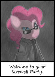 Size: 589x820 | Tagged: safe, artist:c0nker, pinkie pie, earth pony, pony, albert wesker, crossover, marvel vs capcom 3, parody, resident evil