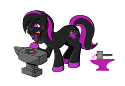 Size: 1755x1214 | Tagged: safe, artist:riverfox237, oc, oc:temperance, earth pony, pony, blacksmith