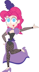 Size: 890x1627 | Tagged: safe, artist:alisonwonderland1951, pinkie pie, fishnet stockings, humanized, saloon dress, saloon pinkie