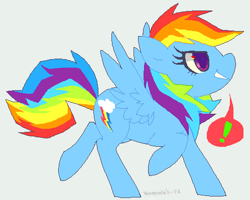 Size: 498x399 | Tagged: safe, artist:tetrapoda, rainbow dash, pegasus, pony, exclamation point, ms paint, solo