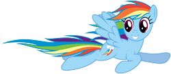 Size: 7500x3266 | Tagged: safe, artist:stabzor, rainbow dash, pegasus, pony, simple background, solo, transparent background, vector