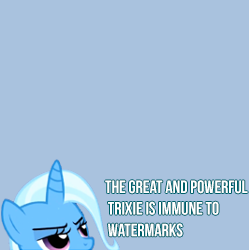 Size: 249x250 | Tagged: safe, derpibooru import, trixie, pony, unicorn, april fools, derpibooru premium, female, mare, text, wat