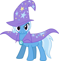 Size: 2508x2577 | Tagged: safe, artist:frownfactory, derpibooru import, trixie, unicorn, boast busters, .svg available, cape, clothes, female, hat, mare, simple background, solo, svg, transparent background, trixie's cape, trixie's hat, vector