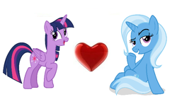 Size: 576x354 | Tagged: safe, derpibooru import, edit, trixie, twilight sparkle, twilight sparkle (alicorn), alicorn, female, lesbian, shipping, simple background, twixie, white background