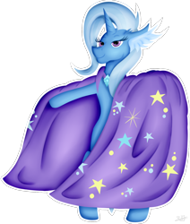 Size: 1224x1445 | Tagged: safe, artist:thebenalpha, derpibooru import, trixie, pony, unicorn, blue coat, female, horn, mare, solo, two toned mane