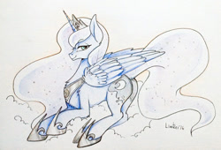 Size: 957x651 | Tagged: safe, artist:limreiart, princess luna, alicorn, pony, female, horn, mare, solo, traditional art