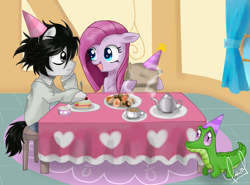 Size: 1907x1412 | Tagged: safe, artist:zorbitas, pinkie pie, earth pony, pony, crossover, death note, l, l lawliet, pinkamena diane pie, ponified