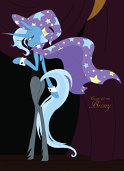 Size: 946x1310 | Tagged: safe, artist:hannaep, derpibooru import, trixie, semi-anthro, clothes, leotard, magician outfit, solo, stockings