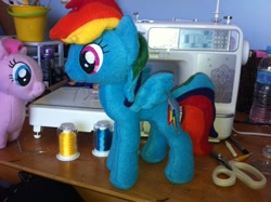 Size: 960x717 | Tagged: safe, artist:steen85, pinkie pie, rainbow dash, irl, photo, plushie