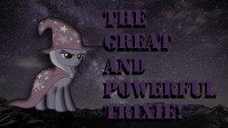 Size: 2560x1440 | Tagged: safe, artist:pennymester, derpibooru import, trixie, pony, unicorn, accessory swap, cape, clothes, female, hat, mare, night, space, trixie's cape, trixie's hat, vector, wallpaper