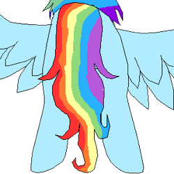 Size: 300x300 | Tagged: safe, artist:rainbowdashplz, rainbow dash, pegasus, pony, plot, simple background, spread wings, tail censor, transparent background