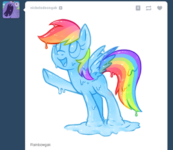 Size: 656x569 | Tagged: safe, rainbow dash, goo pony, original species, pegasus, pony, gak, gakpony, meme, meta, tumblr