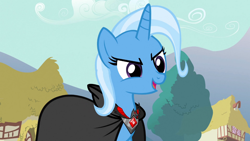 Size: 1366x768 | Tagged: safe, derpibooru import, screencap, trixie, pony, unicorn, magic duel, alicorn amulet, female, mare, solo