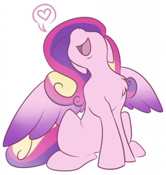 Size: 1213x1280 | Tagged: safe, artist:irishthorns, princess cadance, alicorn, pony, chest fluff, happy, heart, solo