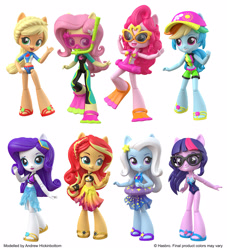 Size: 1452x1600 | Tagged: safe, artist:andrew hickinbottom, derpibooru import, applejack, fluttershy, pinkie pie, rainbow dash, rarity, sci-twi, sunset shimmer, trixie, twilight sparkle, better together, equestria girls, forgotten friendship, clothes, humane five, humane seven, humane six, swimsuit