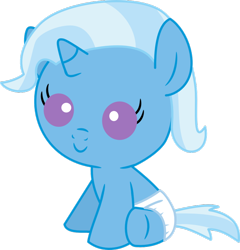 Size: 876x912 | Tagged: safe, artist:mighty355, derpibooru import, trixie, pony, unicorn, baby, baby pony, baby trixie, cute, diaper, foal, simple background, smiling, solo, transparent background, vector