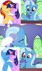 Size: 640x1080 | Tagged: safe, artist:navitaserussirus, derpibooru import, edit, edited screencap, screencap, sunset shimmer, trixie, twilight sparkle, all bottled up, female, lesbian, meme, shipping, sunsetsparkle, trixie fixing meme, twixie