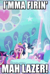 Size: 412x600 | Tagged: safe, screencap, princess cadance, princess flurry heart, shining armor, twilight sparkle, twilight sparkle (alicorn), alicorn, pony, unicorn, the crystalling, animated, beam, crystal empire, female, image macro, magic, mare, meme, shoop da whoop, sneezing, spread wings, that was fast, wide eyes, youtube poop