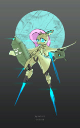 Size: 1600x2560 | Tagged: safe, artist:satv12, fluttershy, pony, robot, robot pony, android, female, flutterbot, gynoid, rocket, solo, species swap, weapon