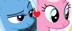 Size: 801x345 | Tagged: safe, derpibooru import, edit, edited screencap, screencap, clear sky, trixie, crack shipping, female, lesbian, shipping, shipping domino