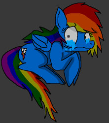 Size: 409x462 | Tagged: safe, artist:emilychu, rainbow dash, pegasus, pony, fanfic:rocket to insanity, crying, fanfic, fanfic art