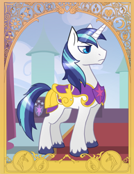 Size: 638x825 | Tagged: safe, artist:dinkelion, shining armor, pony, unicorn, modern art, nouveau, solo