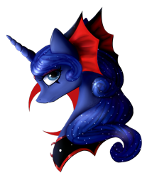 Size: 1183x1429 | Tagged: safe, artist:midfire, princess luna, alicorn, pony, bust, evil luna, mirror universe, portrait, simple background, solo, transparent background