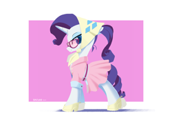 Size: 2000x1414 | Tagged: safe, artist:satv12, rarity, pony, unicorn, sleepless in ponyville, camping outfit, clothes, dress, female, glasses, mare, solo