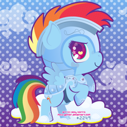 Size: 510x510 | Tagged: safe, artist:miss-glitter, commander hurricane, rainbow dash, pegasus, pony, chibi, cute, dashabetes, solo