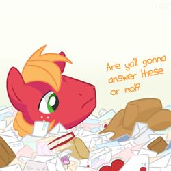 Size: 500x500 | Tagged: safe, artist:tex, applejack, big macintosh, earth pony, pony, ask, mail, male, stallion