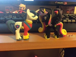 Size: 2592x1936 | Tagged: safe, artist:pixel-spark, apple bloom, applejack, babs seed, princess cadance, shining armor, equestria girls, doll, equestria girls minis, funko, irl, photo, toy