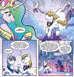 Size: 864x896 | Tagged: safe, artist:tonyfleecs, idw, prince blueblood, princess cadance, princess celestia, princess luna, shining armor, twilight sparkle, twilight sparkle (alicorn), alicorn, dove, pony, unicorn, spoiler:comic, spoiler:comicff26, female, mare