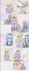 Size: 1272x3128 | Tagged: safe, artist:zoarenso, applejack, ms. harshwhinny, princess luna, oc, anthro, comic:harsh apples, comic, harsh apples