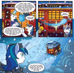 Size: 863x859 | Tagged: safe, artist:tonyfleecs, idw, prince blueblood, shining armor, pony, unicorn, spoiler:comic, spoiler:comicff26, snow goggles