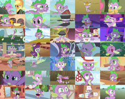 Size: 3197x2520 | Tagged: safe, artist:fred321123, screencap, amethyst star, applejack, bon bon, cloud kicker, coco crusoe, linky, minuette, peewee, pokey pierce, princess cadance, rainbowshine, rarity, shoeshine, sparkler, spike, sweetie drops, alicorn, dragon, earth pony, pony, unicorn, collage