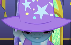 Size: 473x303 | Tagged: safe, derpibooru import, screencap, trixie, pony, unicorn, no second prances, female, mare, trixie's glare