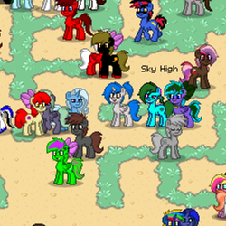 Size: 500x500 | Tagged: safe, apple bloom, princess luna, trixie, oc, oc:sprite, alicorn, pony, unicorn, female, mare, pony town