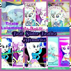 Size: 720x720 | Tagged: safe, artist:dashieyt, derpibooru import, edit, rarity, trixie, equestria girls, amino, duo, duo female, female, sister bestie's