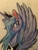 Size: 2448x3264 | Tagged: safe, artist:snowfoxythefox, princess luna, alicorn, pony, colored, colored pencil drawing, colored sketch, crown, cute, jewelry, looking away, lunabetes, pencil, pencil drawing, regalia, s1 luna, simple background, smiling, solo, traditional art