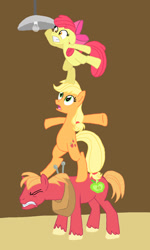 Size: 614x1024 | Tagged: safe, artist:kinrah, apple bloom, applejack, big macintosh, earth pony, pony, apple siblings, lightbulb, male, stallion