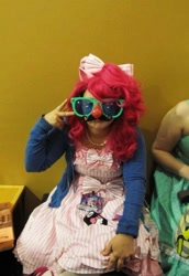 Size: 451x657 | Tagged: safe, artist:spcepirateryoko, pinkie pie, human, cosplay, groucho mask, irl, irl human, photo, solo