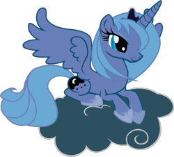 Size: 800x722 | Tagged: safe, artist:xw3r3w0lfx, princess luna, alicorn, pony, cloud, s1 luna, solo