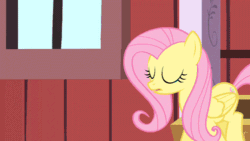 Size: 500x281 | Tagged: safe, screencap, fluttershy, pinkie pie, earth pony, pegasus, pony, the last roundup, animated, female, in which pinkie pie forgets how to gravity, mare, pinkie being pinkie, pinkie physics