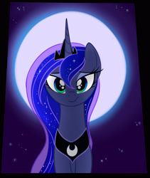 Size: 2400x2845 | Tagged: safe, artist:elementalokami, princess luna, alicorn, pony, looking at you, moon, night, solo