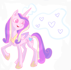 Size: 918x910 | Tagged: safe, artist:zaphy1415926, princess cadance, alicorn, pony, heart, magic, solo